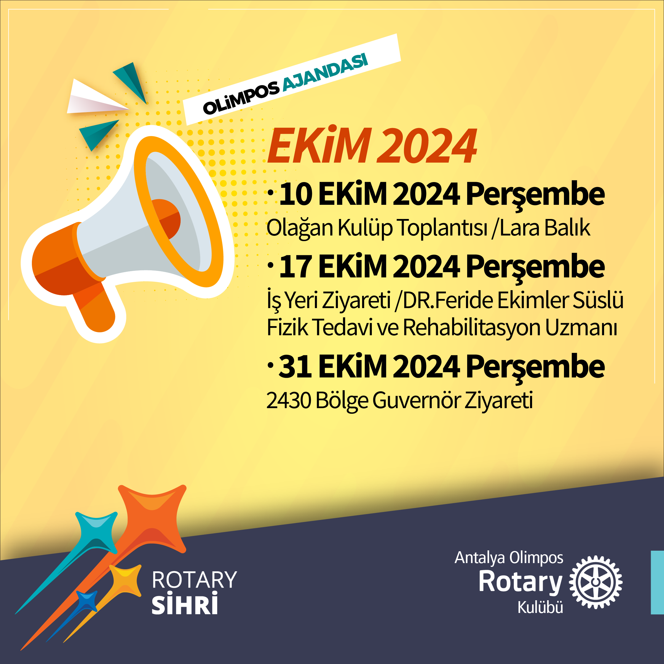 Olimpos Rotary Ajanda | Ekim2024